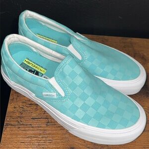 Vans Aqua Checkered Slip-On Shoes